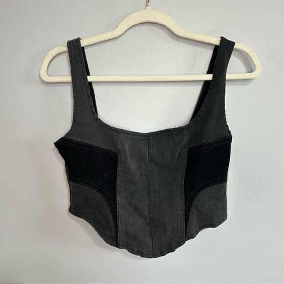 PrettyLittleThing Charcoal Black Shapewear Corset Tank Top Women’s Size 4 - Picture 2 of 7